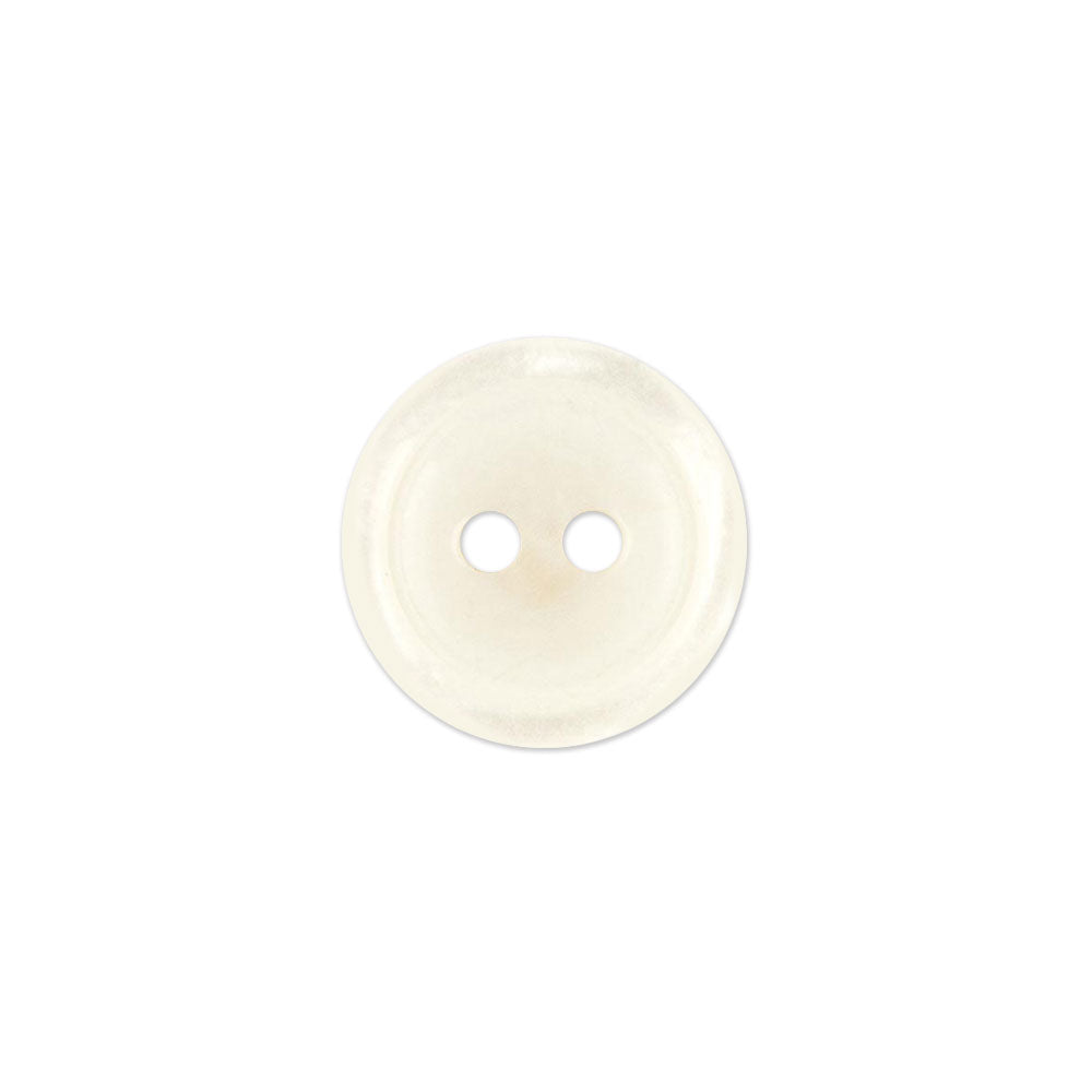 Botón Plástico Borde Doble Blanco