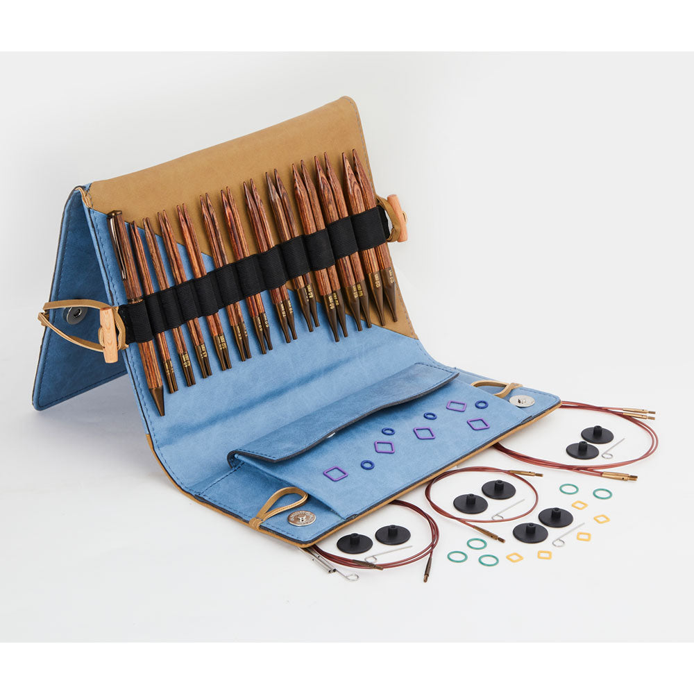 Set Palillos Intercambiables Ginger Deluxe con Soporte para Patrones - KnitPro