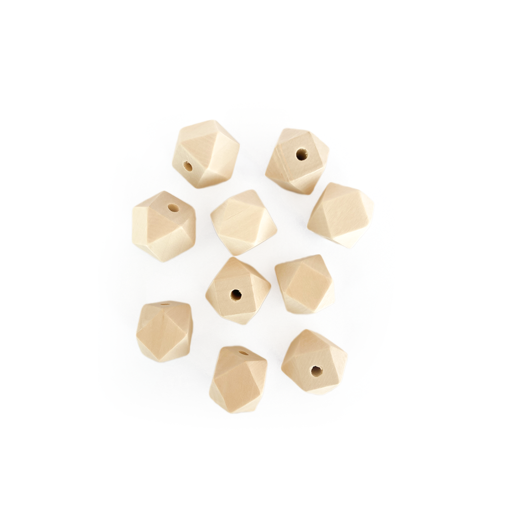 Cuenta Madera Diamante 20x20x20 MM 10 Un