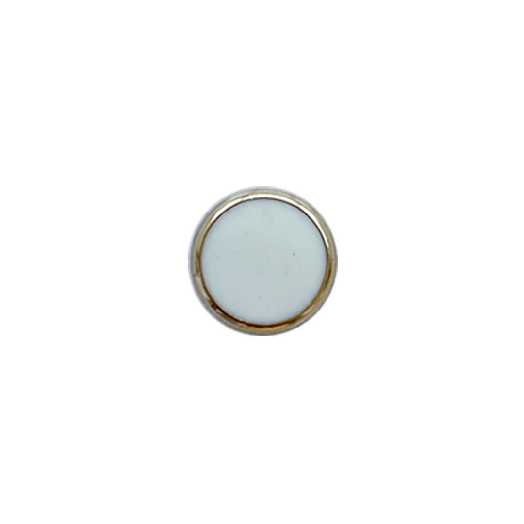 Botón Plástico Redondo Borde Dorado 18MM 5UN