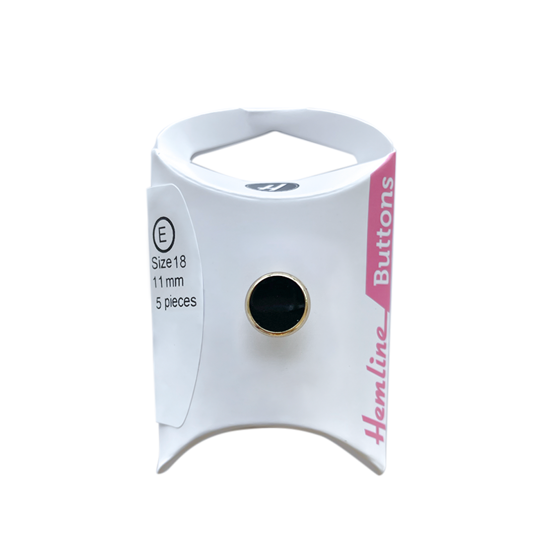 Botón Plástico Redondo Borde Dorado 18MM 5UN