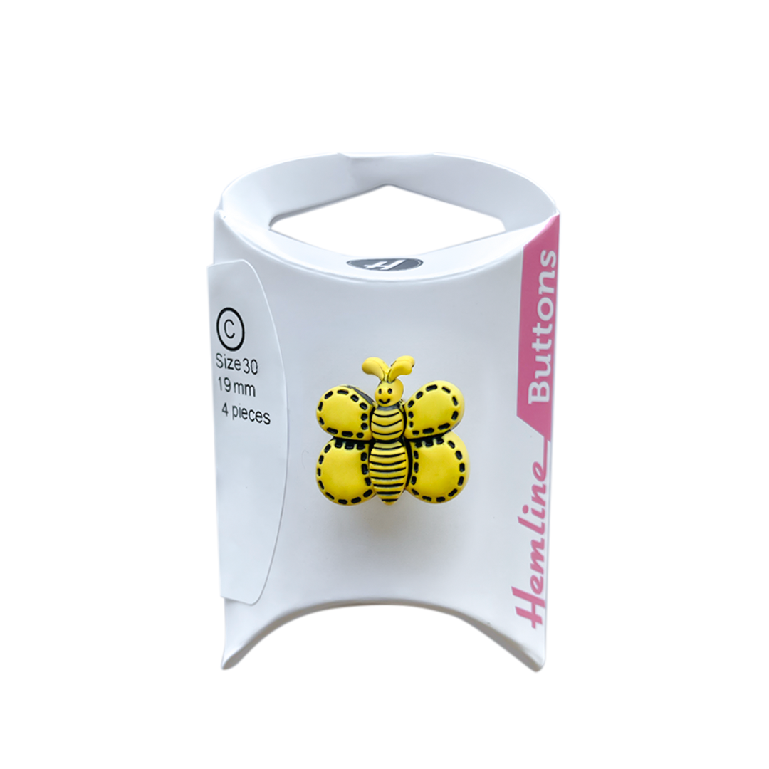 Botón Plástico Abeja 19 MM 4 Un