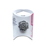 Botón Metálico Flor 23MM 4UN Silver