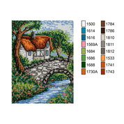 Esterilla Casa con Lago 18x24
