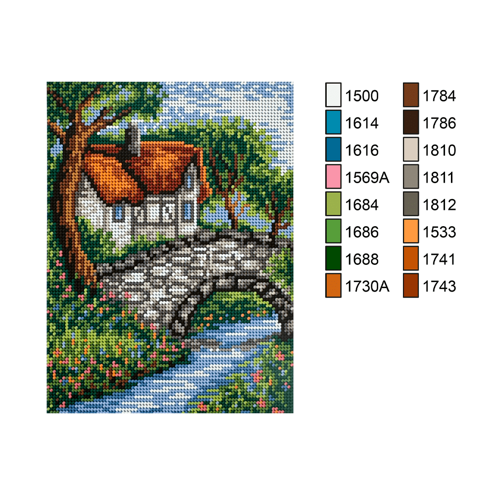 Esterilla Casa con Lago 18x24