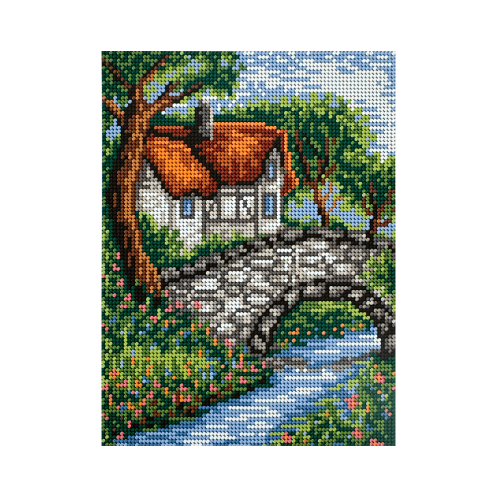 Esterilla Casa con Lago 18x24