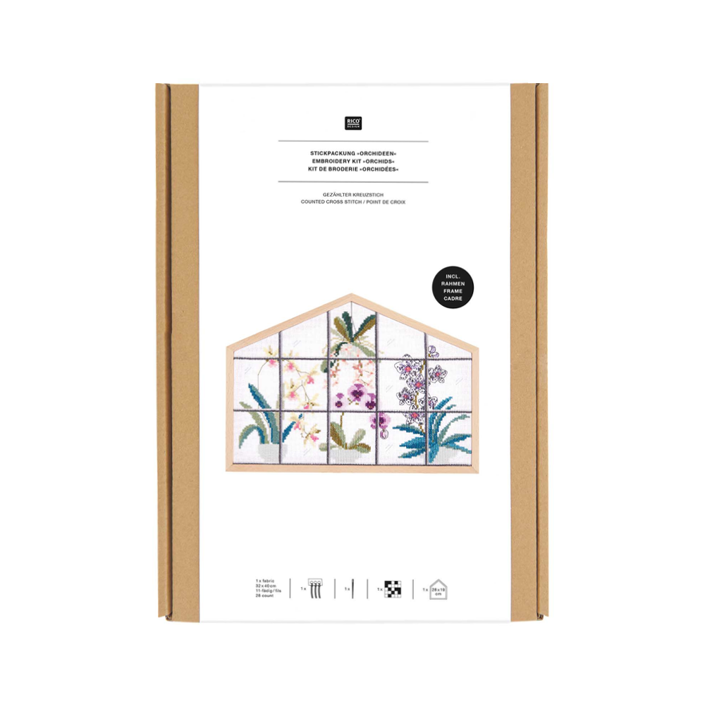 Kit de Bordado Punto Cruz Orquídeas