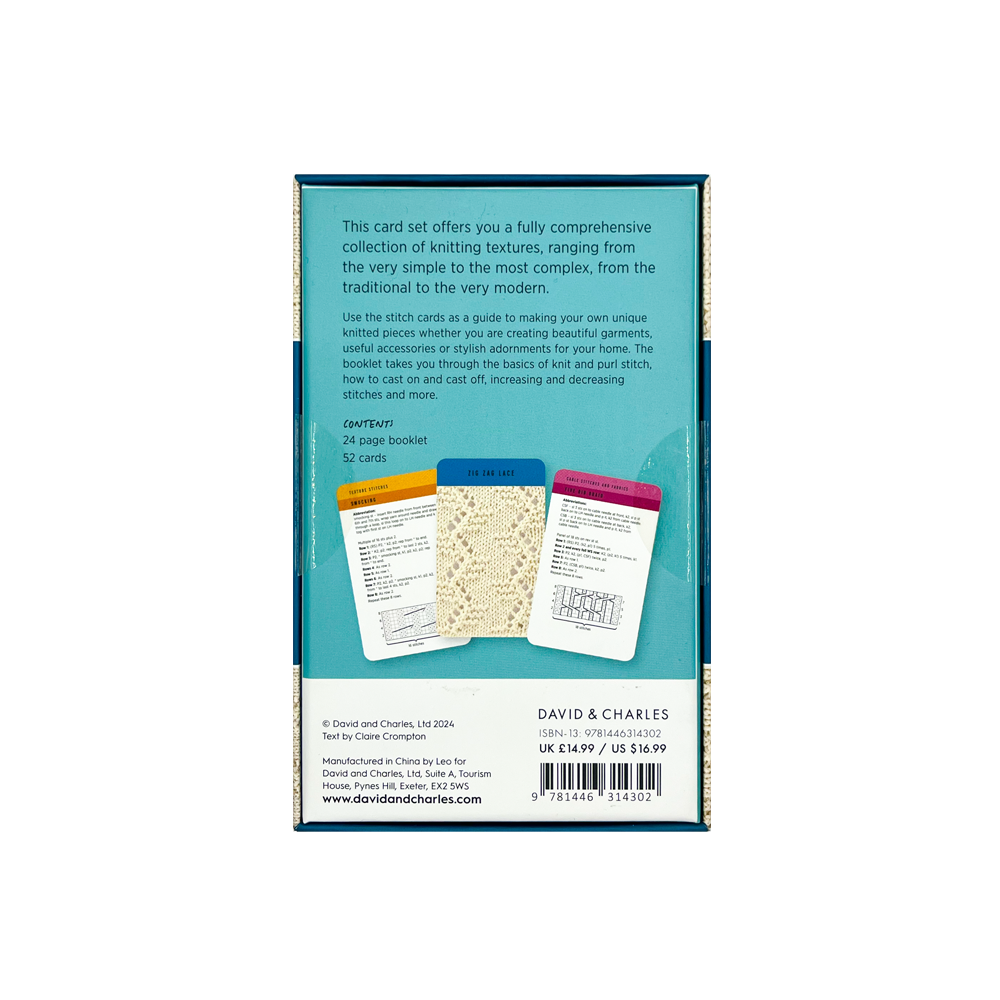 Knitting Stitches Card Deck - Claire Crompton