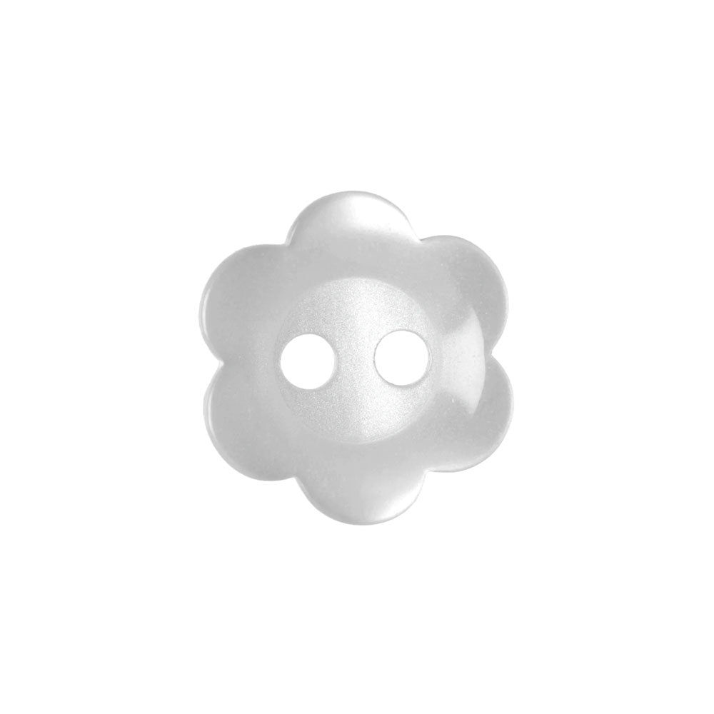 Botón Plástico Flor Blanco