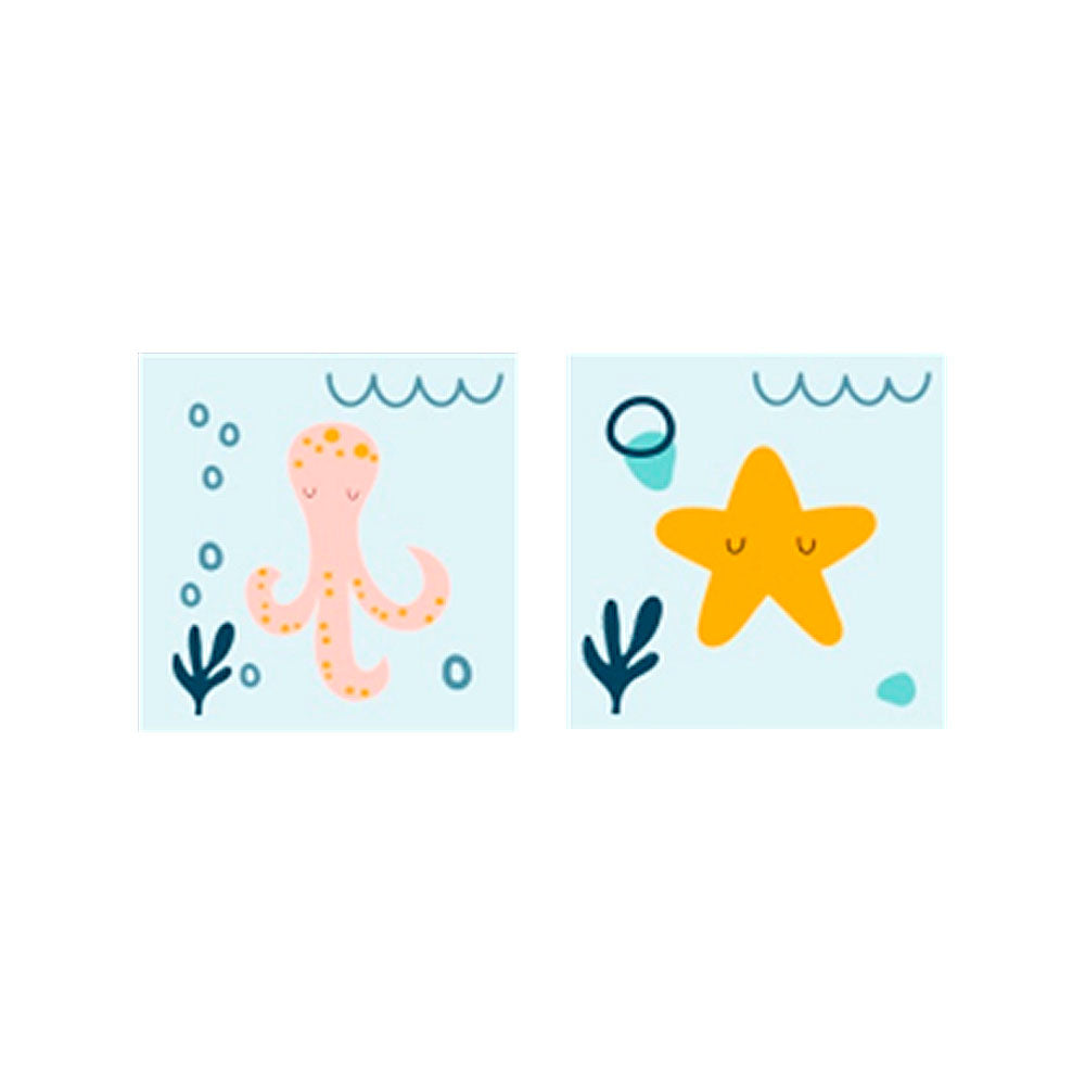 Set 2 Esterillas Baby Ocean 20x20