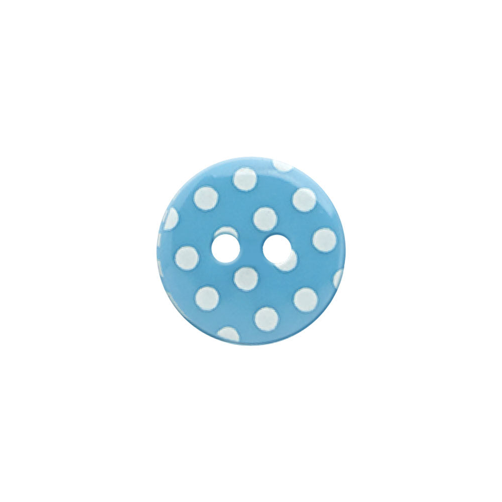 Botón Plástico Puntos Celeste