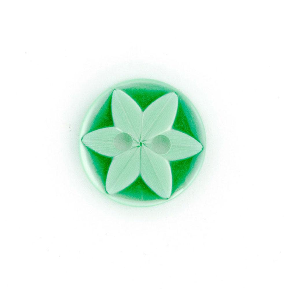 Bot&oacute;n Pl&aacute;stico Redondo Estrella Verde Lima