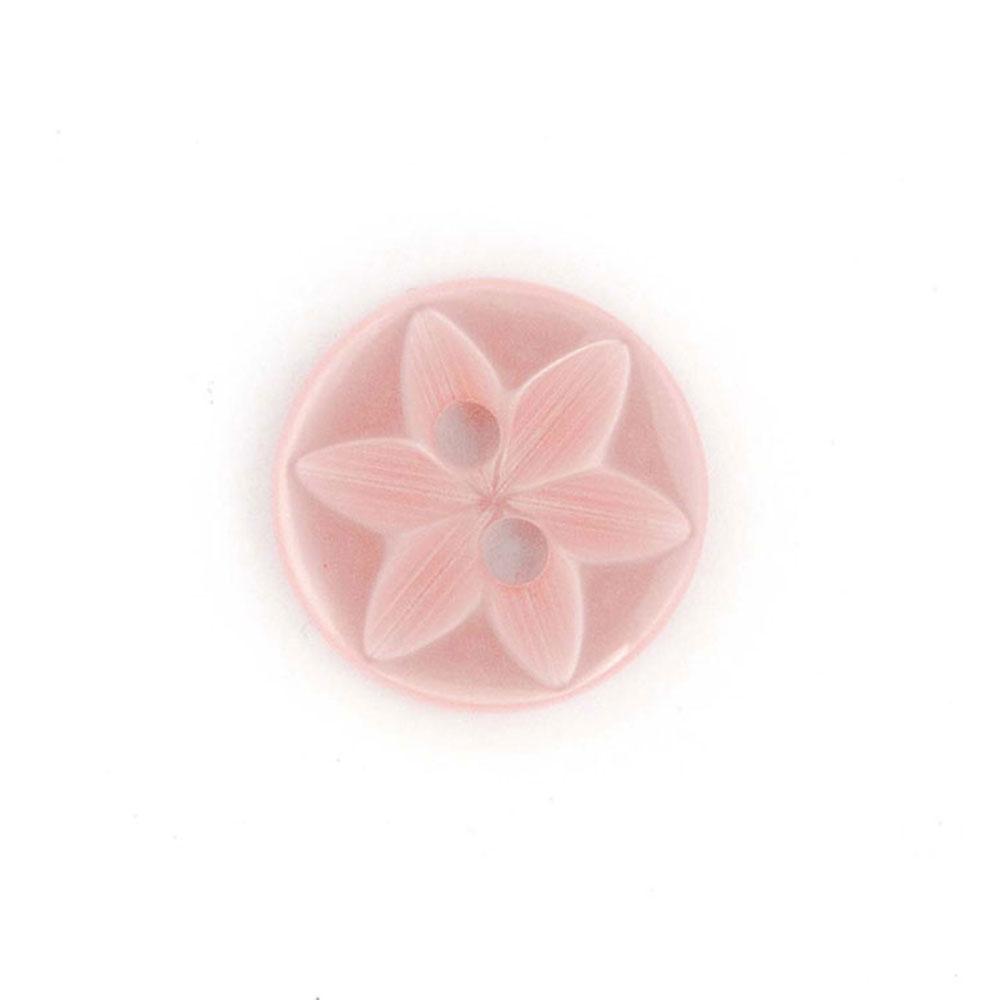 Bot&oacute;n Pl&aacute;stico Redondo Estrella Rosado
