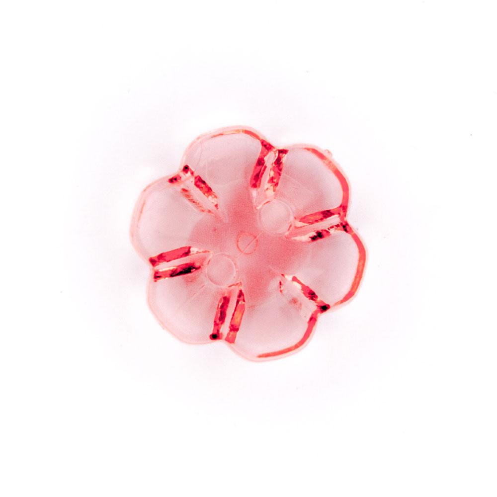 Bot&oacute;n Pl&aacute;stico Flor Fucsia