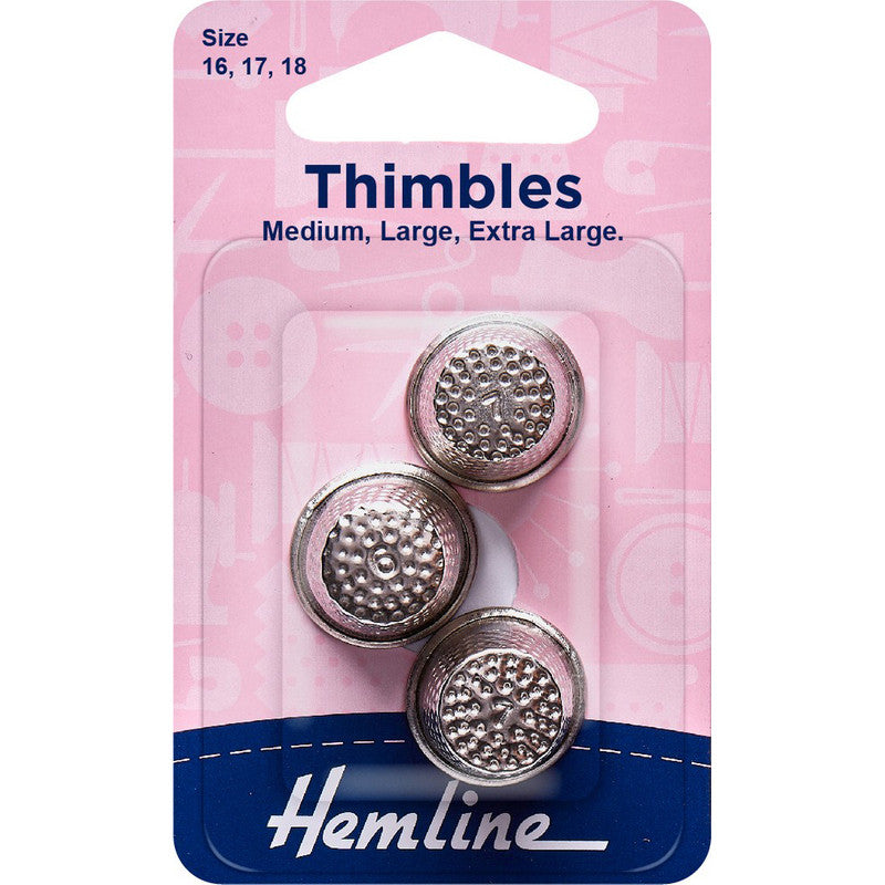 Dedal metálico 3 tamaños Hemline