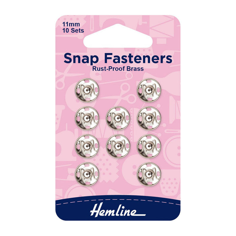 Broches plateados a presión Hemline