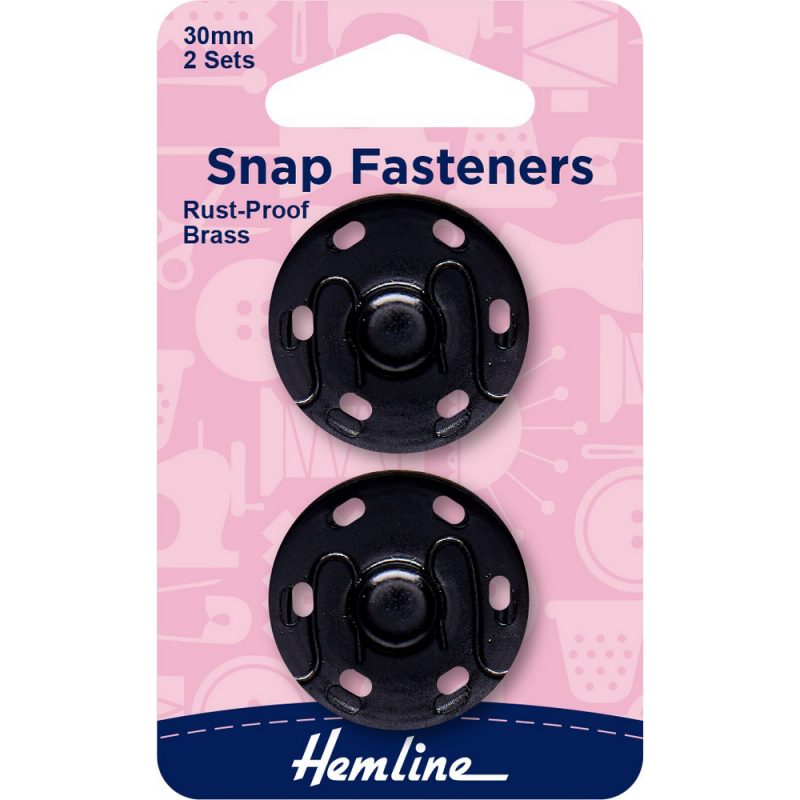 Broches negros a presión Hemline
