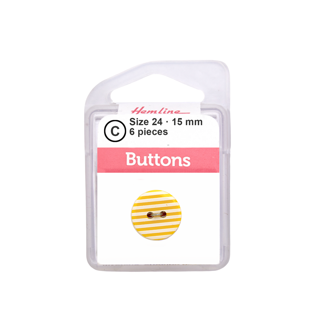 Bot&oacute;n Pl&aacute;stico L&iacute;neas Amarillo