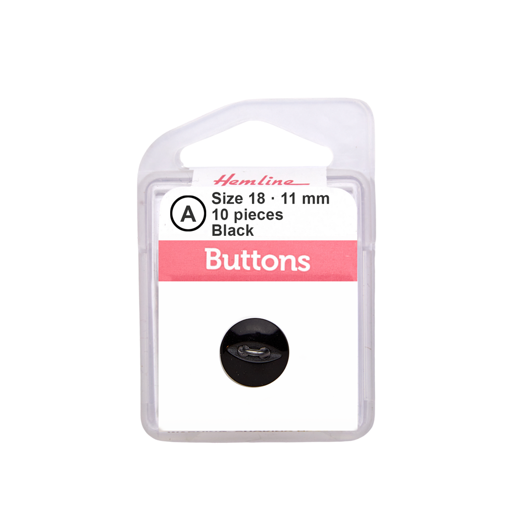Bot&oacute;n Pl&aacute;stico Ojo de Pez Negro