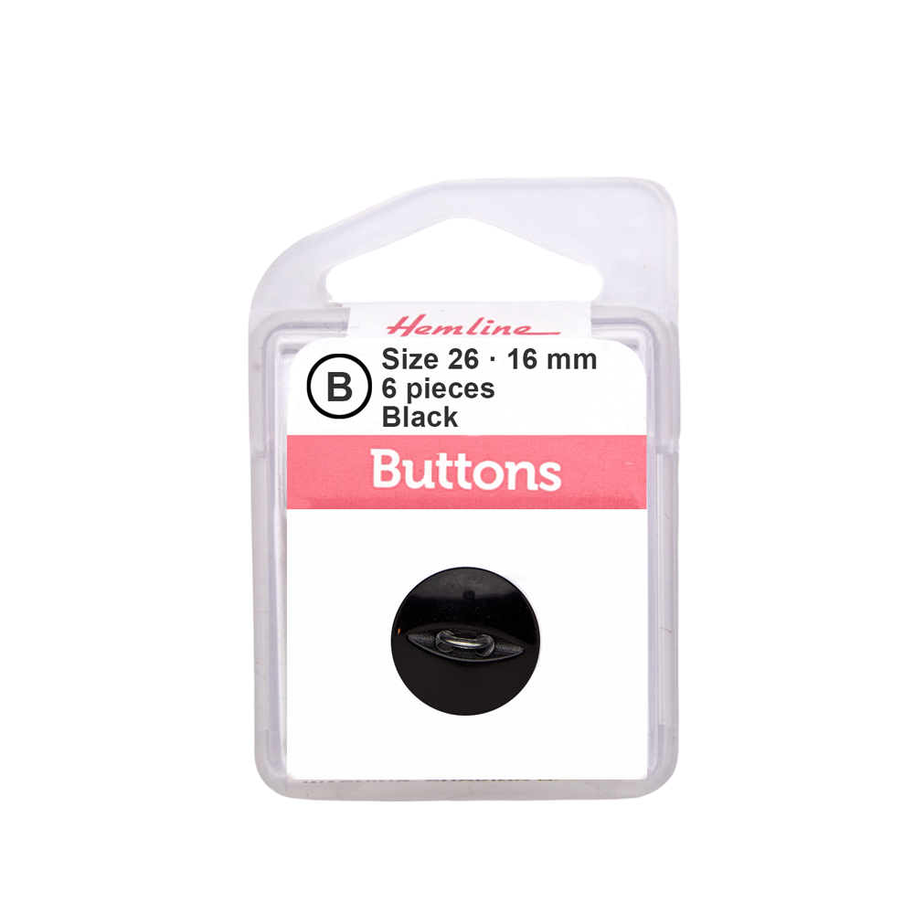 Bot&oacute;n Pl&aacute;stico Ojo de Pez Negro