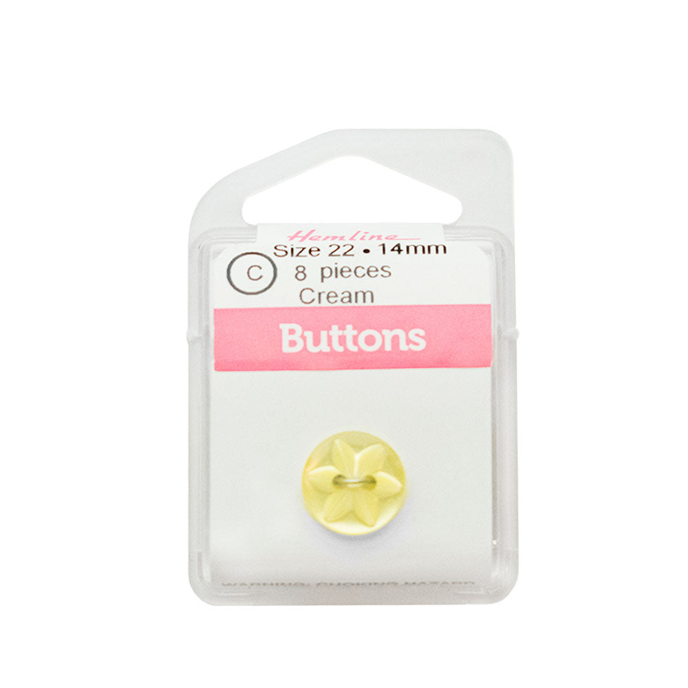 Bot&oacute;n Pl&aacute;stico Redondo Estrella Amarillo
