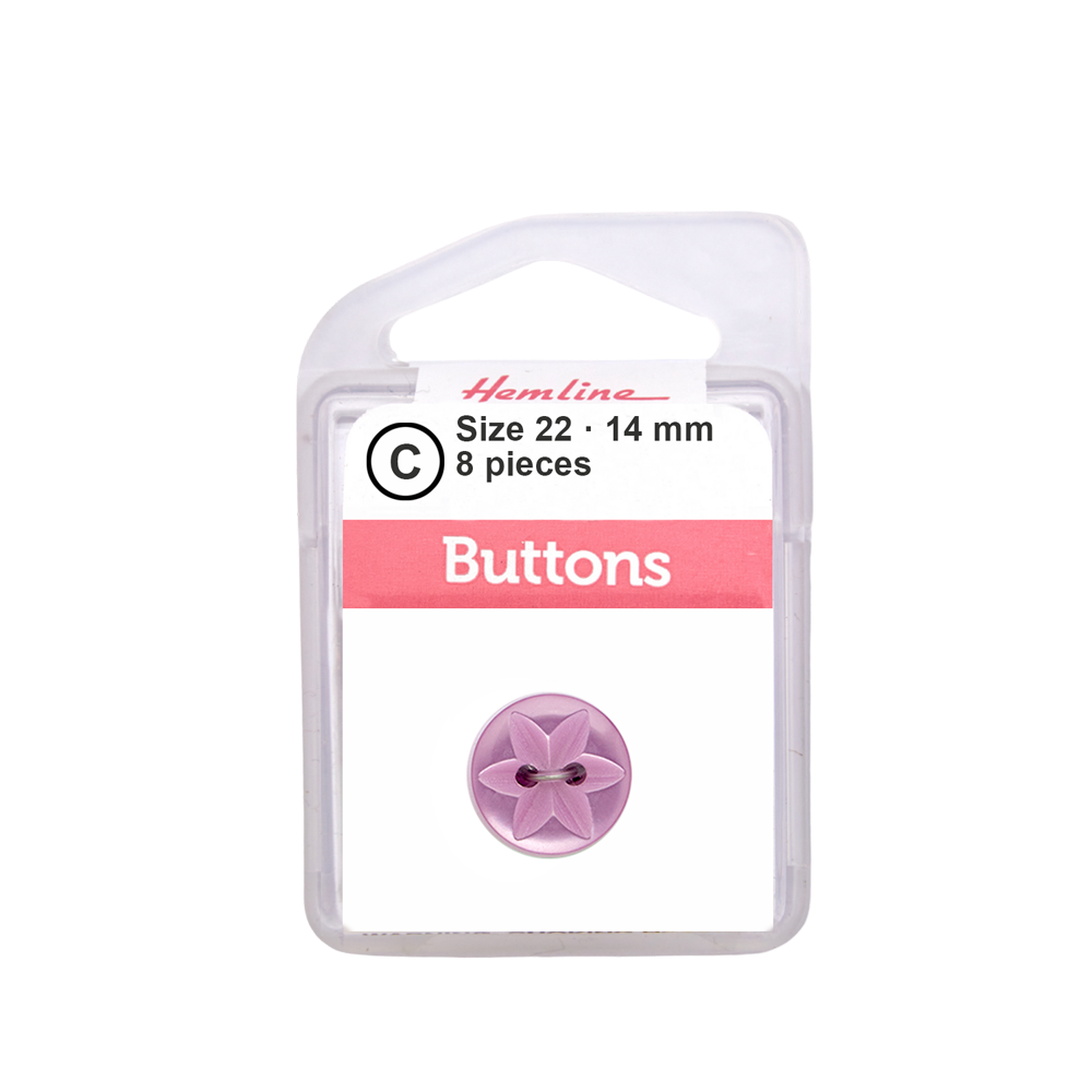 Bot&amp;oacute;n Pl&amp;aacute;stico Redondo Estrella Lila