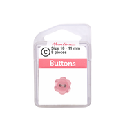 Bot&oacute;n Pl&aacute;stico Flor Rosado