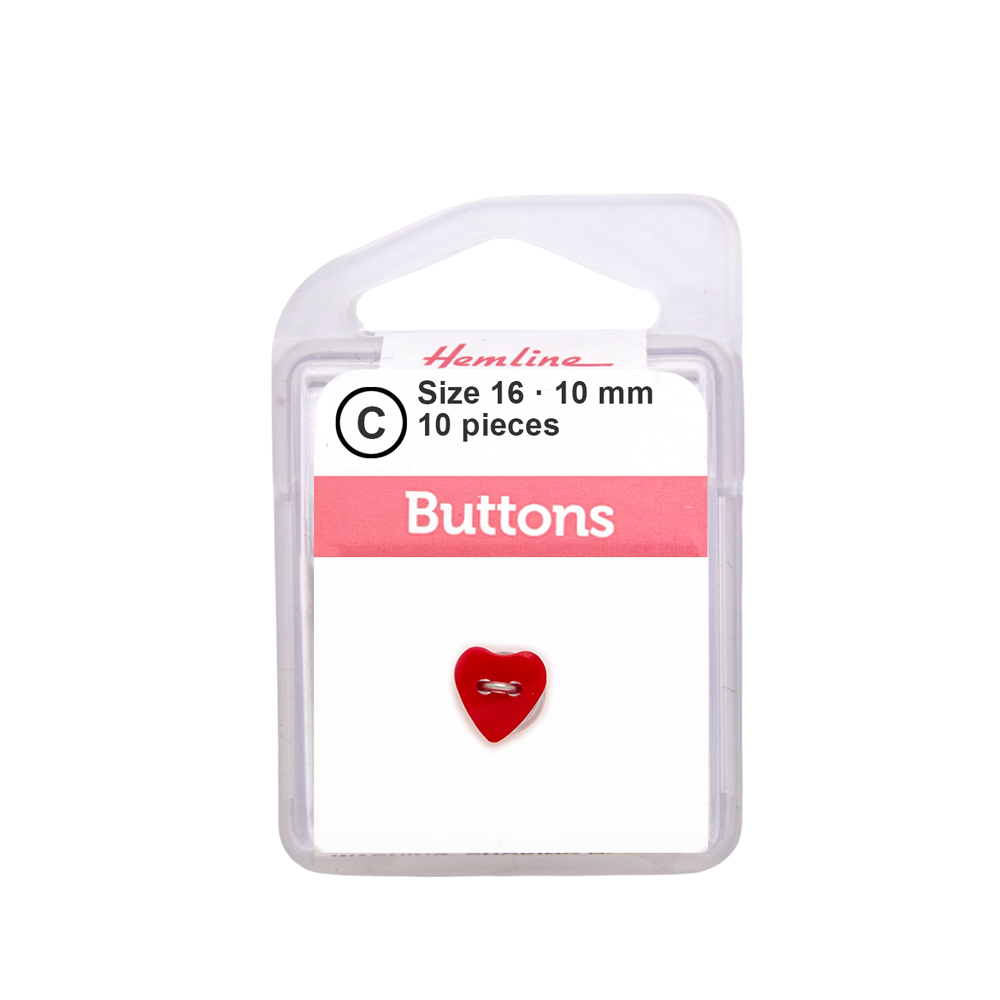 Bot&amp;oacute;n Pl&amp;aacute;stico Coraz&amp;oacute;n Rojo