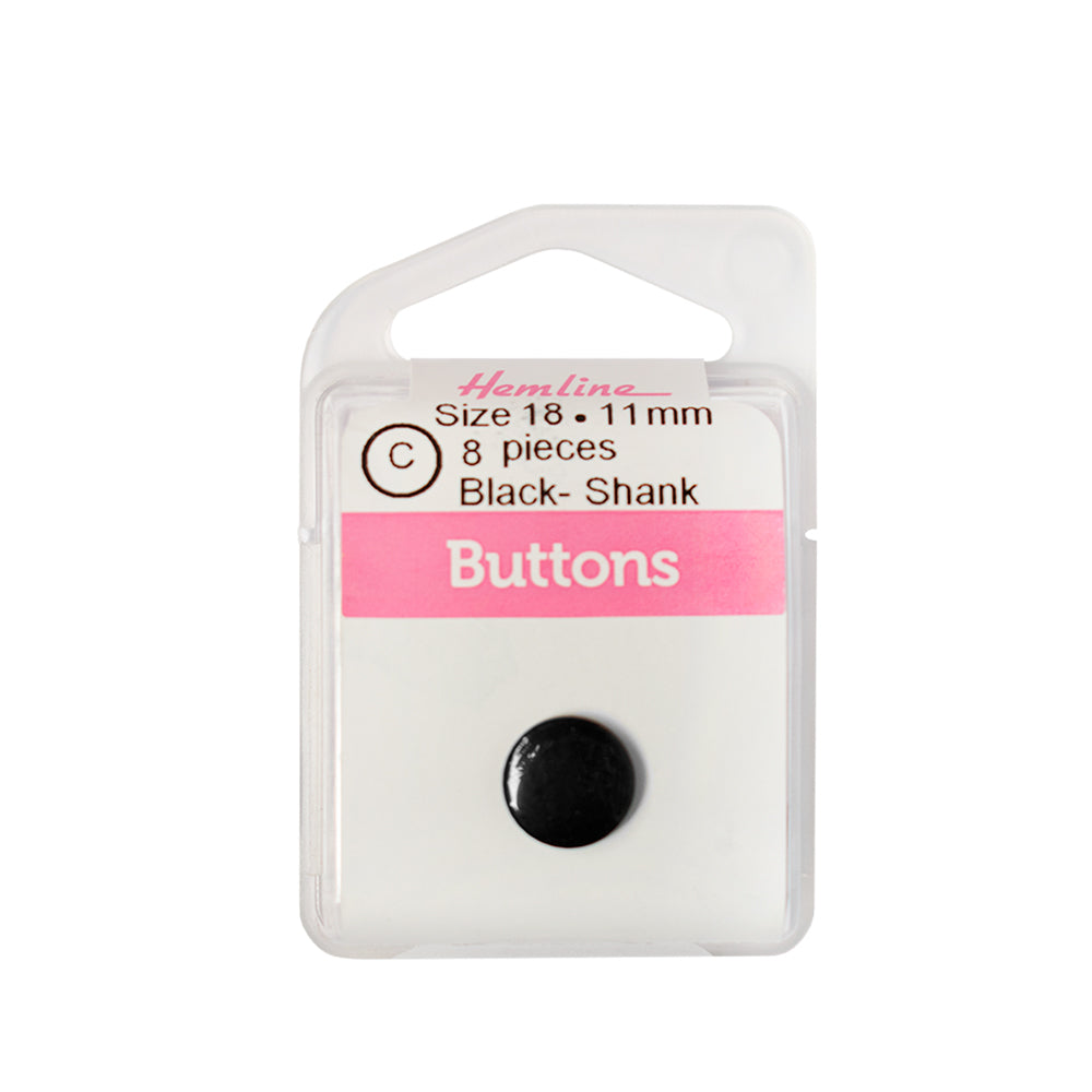 Bot&amp;oacute;n Pl&amp;aacute;stico Redondo Plano Negro