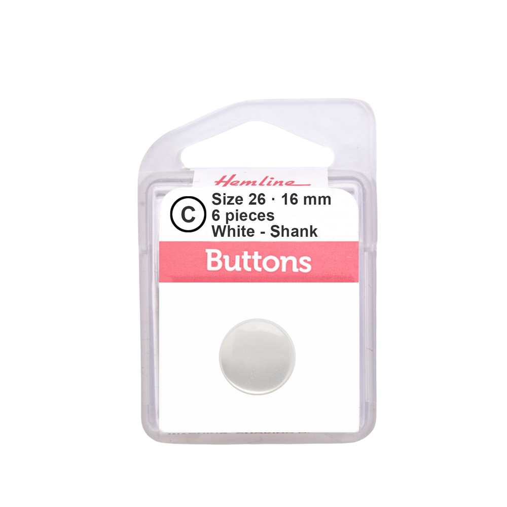Bot&oacute;n Pl&aacute;stico Redondo Plano Blanco