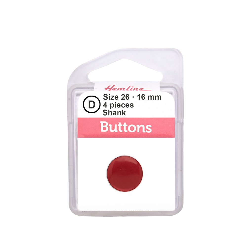 Bot&oacute;n Pl&aacute;stico Redondo Plano Rojo