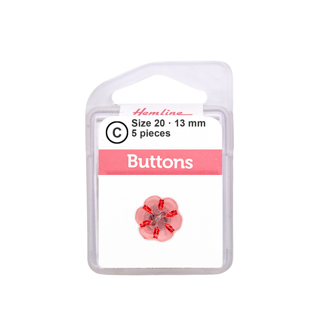Bot&oacute;n Pl&aacute;stico Flor Fucsia