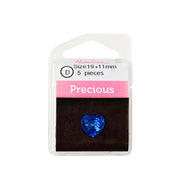 Bot&oacute;n Pl&aacute;stico Cristal Coraz&oacute;n Azul