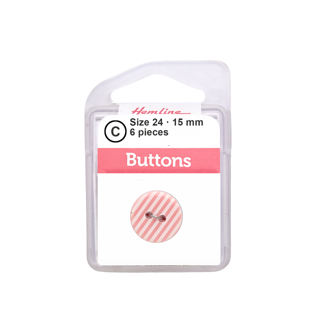 Bot&amp;oacute;n Pl&amp;aacute;stico L&amp;iacute;neas Rosado