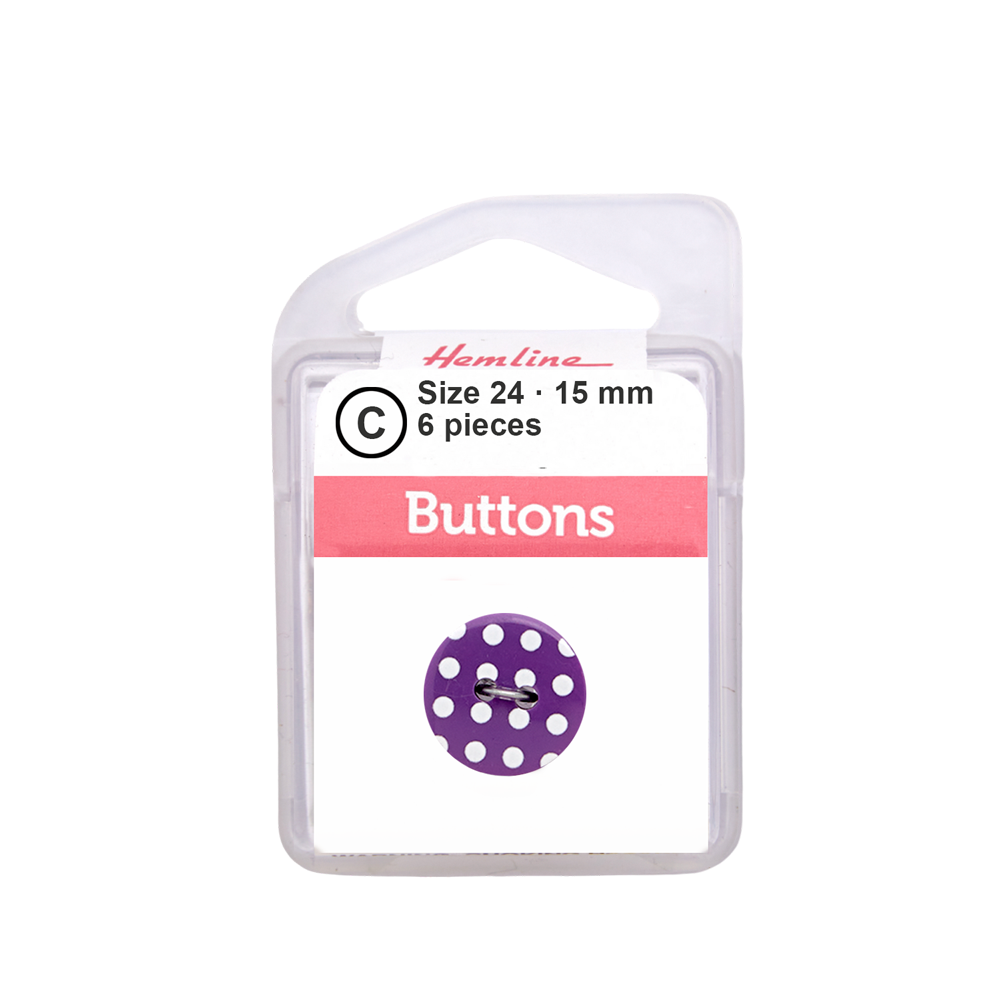 Bot&oacute;n Pl&aacute;stico Puntos Lila