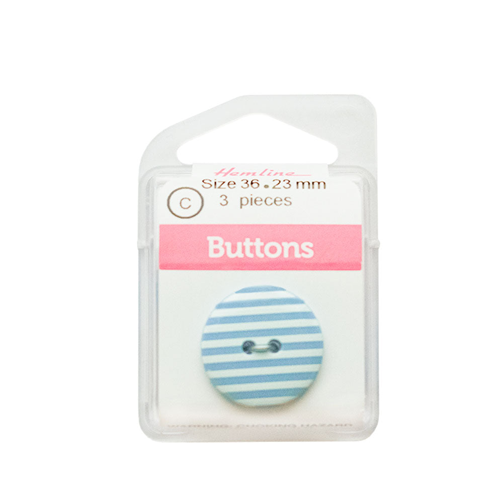 Bot&amp;oacute;n Pl&amp;aacute;stico L&amp;iacute;neas Celeste