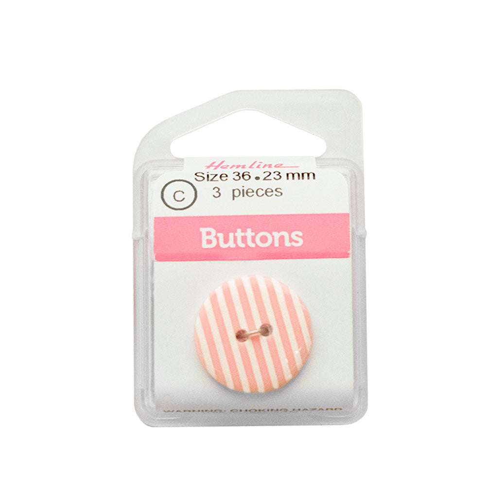 Bot&amp;oacute;n Pl&amp;aacute;stico L&amp;iacute;neas Rosado