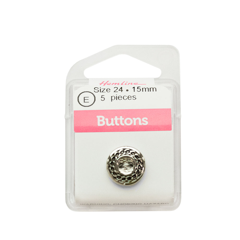 Bot&amp;oacute;n Met&amp;aacute;lico Redondo Cadena Silver