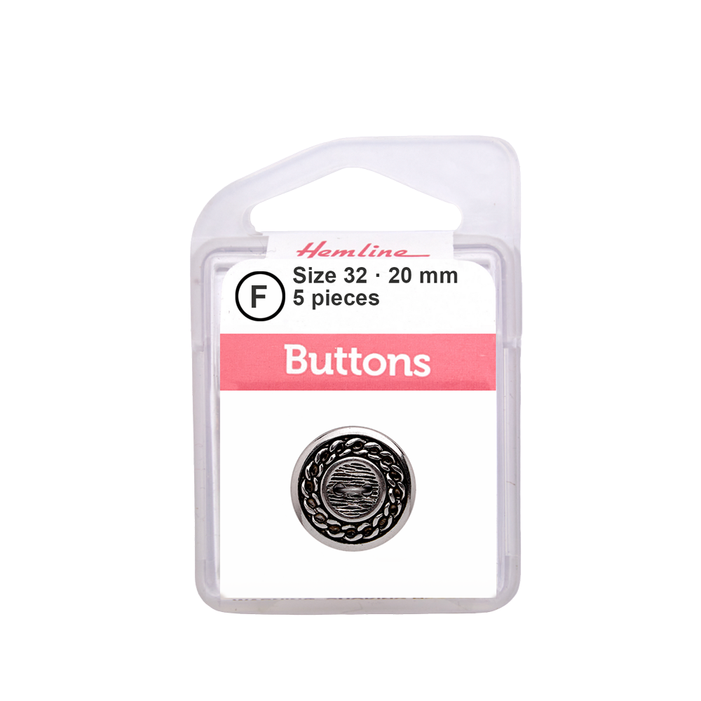 Bot&amp;oacute;n Met&amp;aacute;lico Redondo Cadena Silver