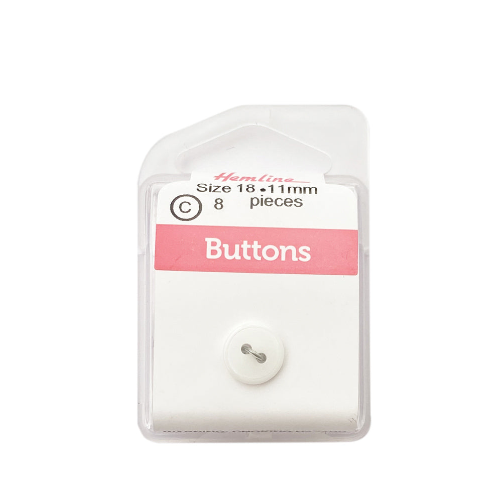 Botón Plástico Redondo Blanco