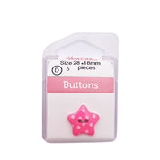 Botón Plástico Estrella Fucsia