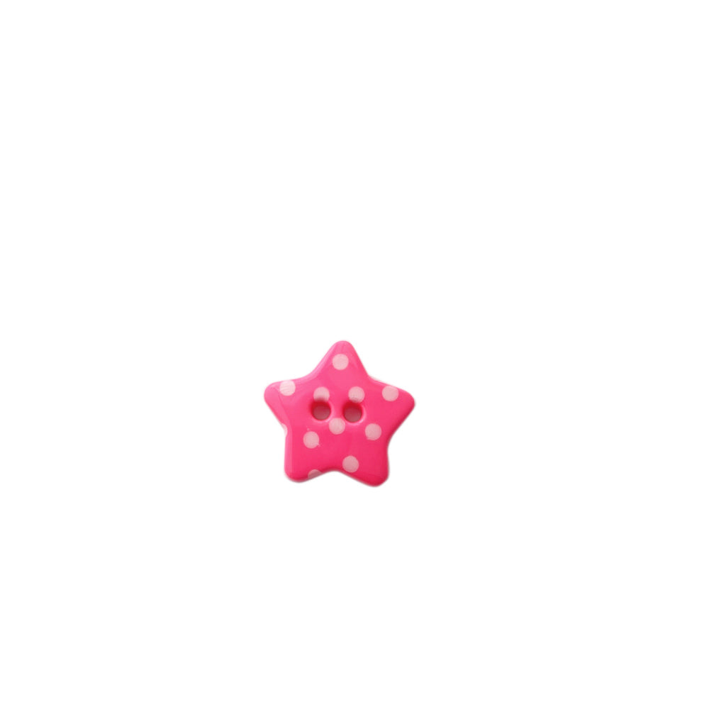 Botón Plástico Estrella Fucsia