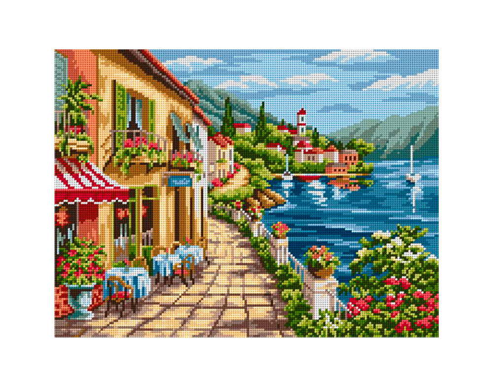 Kit de Esterilla para Bordar Paisaje 30x40 Ariadna