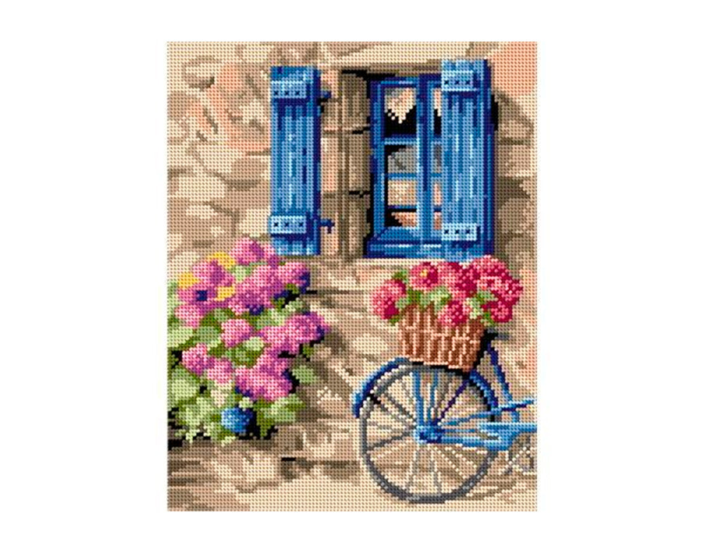 Kit de Esterilla para Bordar Bicicleta y Flores Ariadna