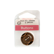 Botón Plástico Redondo Cebra 32mm 5un