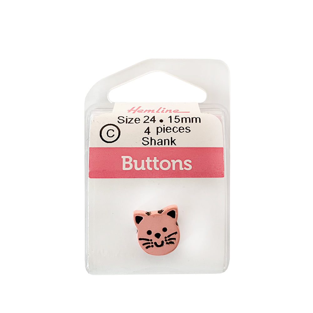 Botón Plástico Gato 24MM 4UN