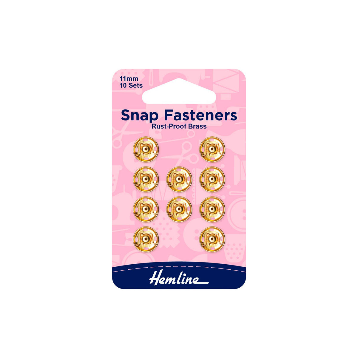 Broches a Presión Gold 11mm 10un Hemline