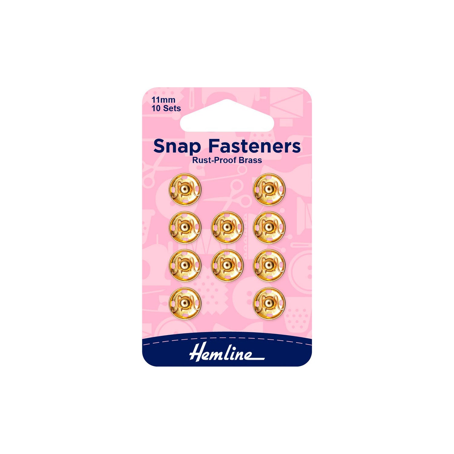 Broches a Presión Gold 11mm 10un Hemline