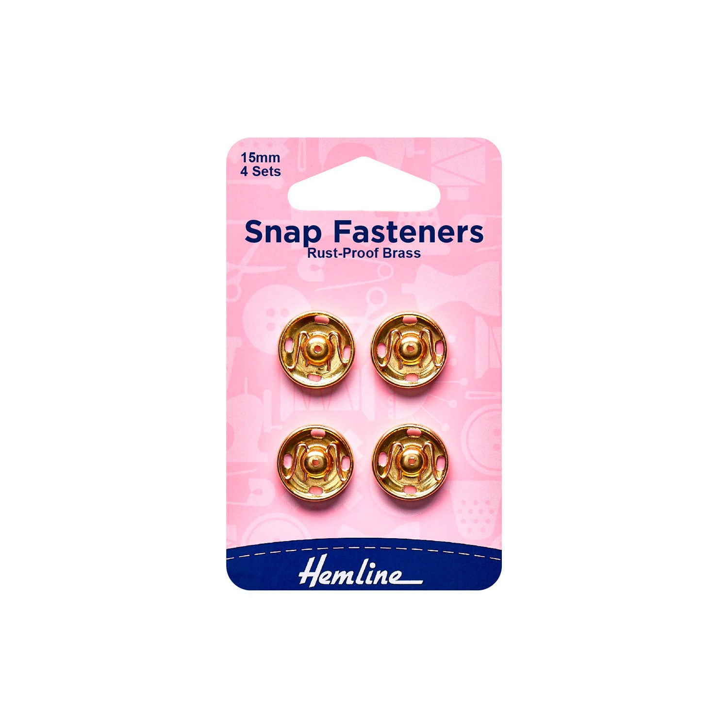 Broches a Presión Gold 15mm 4un Hemline