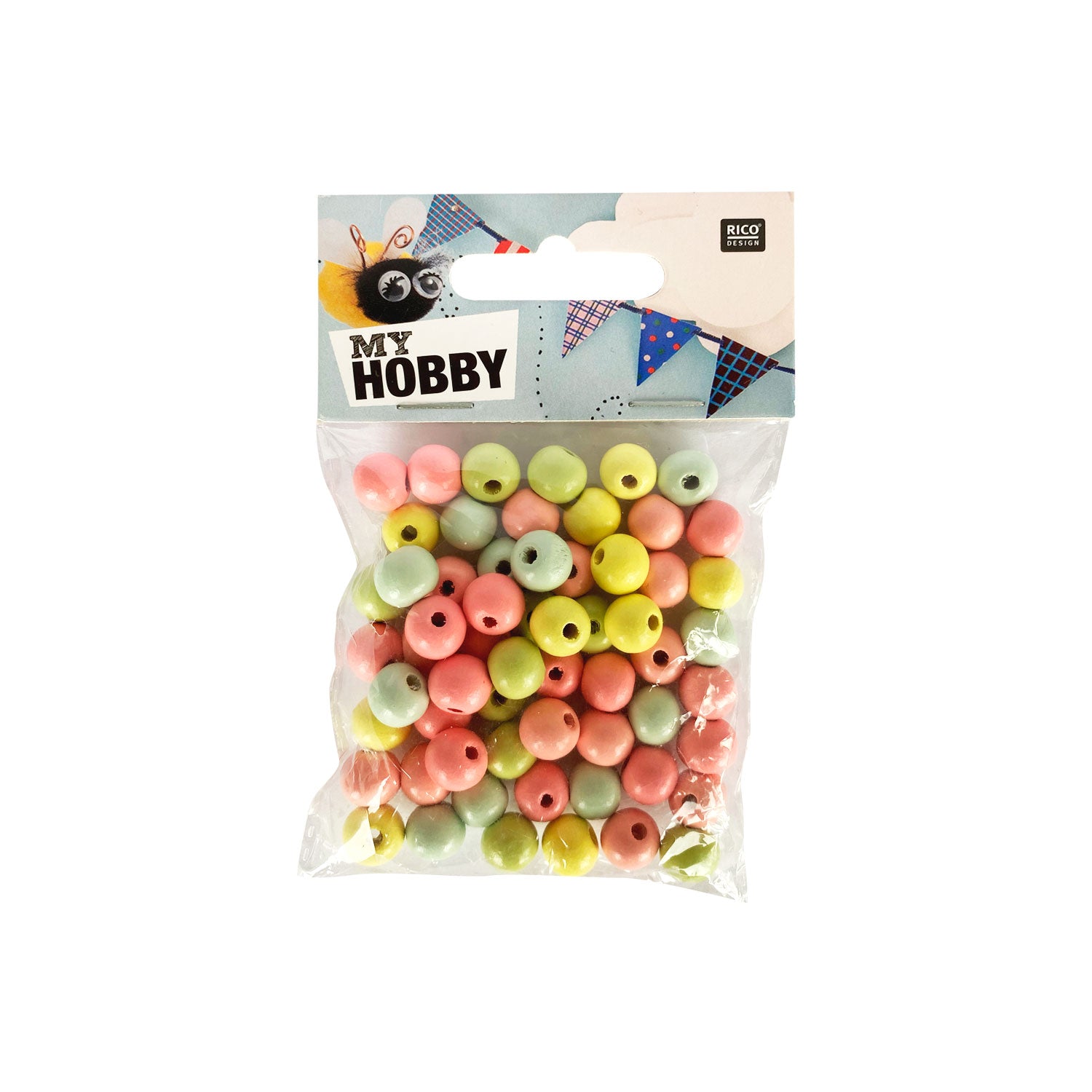 Cuenta Madera Pastel 10mm 60 Un